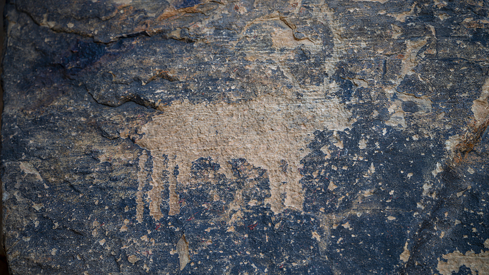 Rock art on a rock formation in Tigui, Tibesti Mountains, Chad, Africa