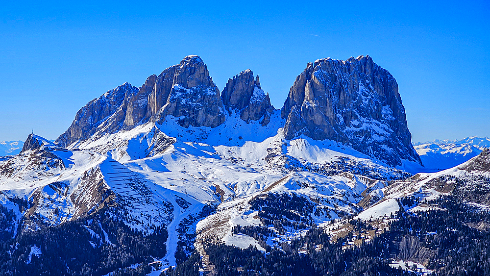 Sassolongo or Langkofelscharte, Canazei, Unesco site Dolomites, Italy