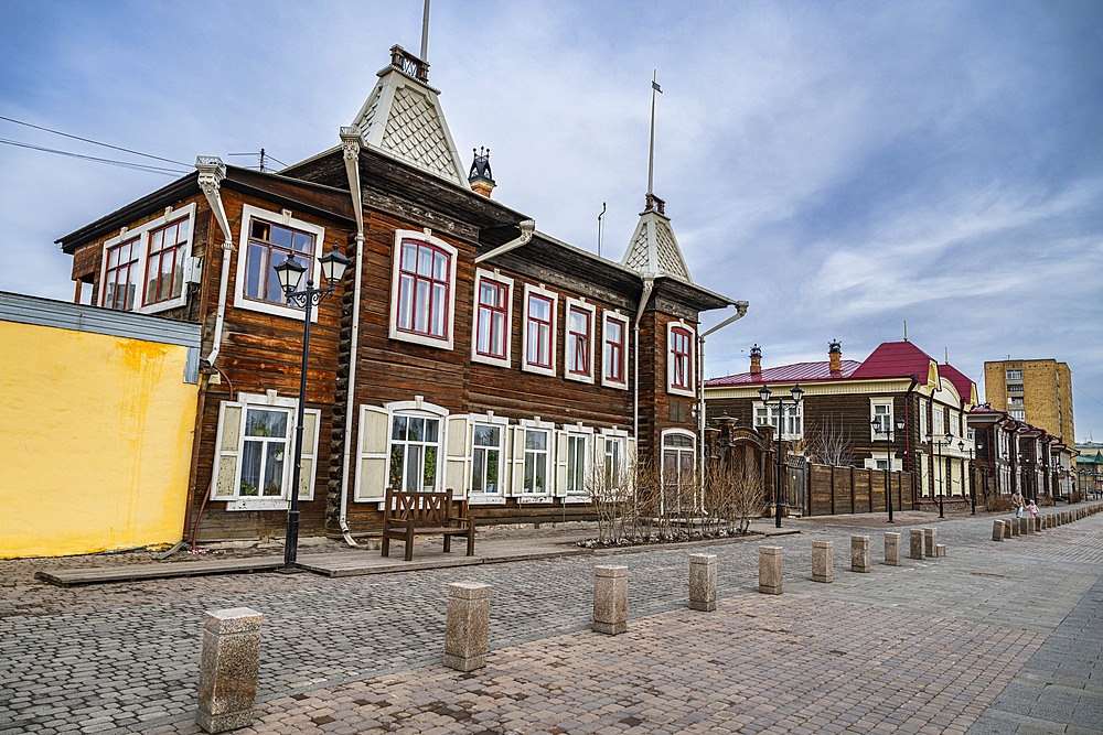 Old tsarist houses, Krasnoyarsk, Siberia, Russia
