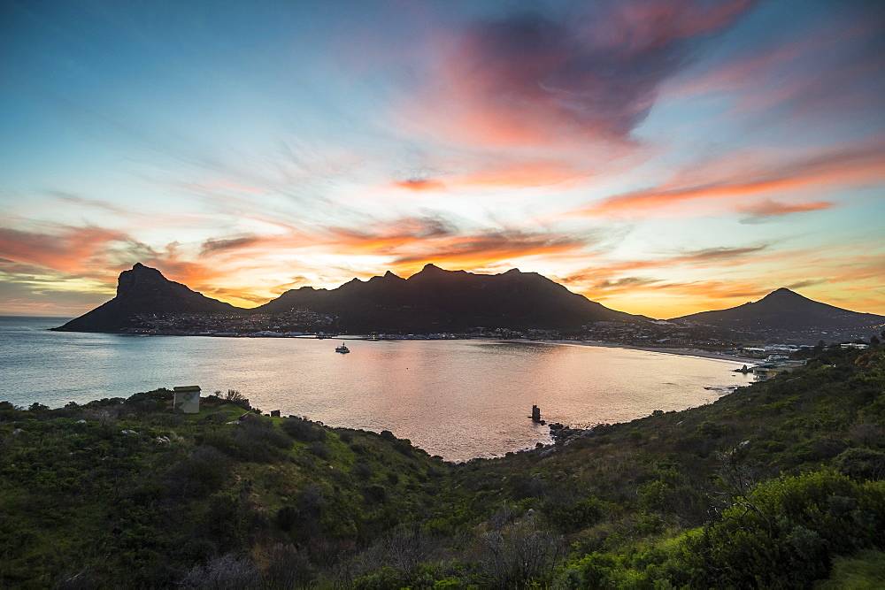 Hout Bay after sunset, Cape of Good Hope, South Africa, Africa