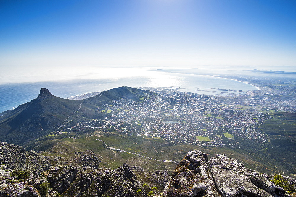 View over Cape Town from Table Mountain, South Africa, Africa