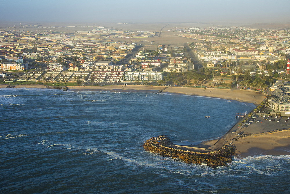 Aerial of Swakopmund, Namibia, Africa