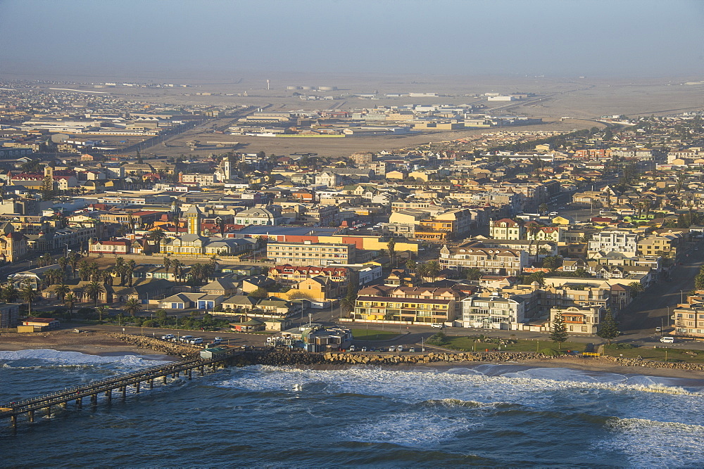 Aerial of Swakopmund, Namibia, Africa