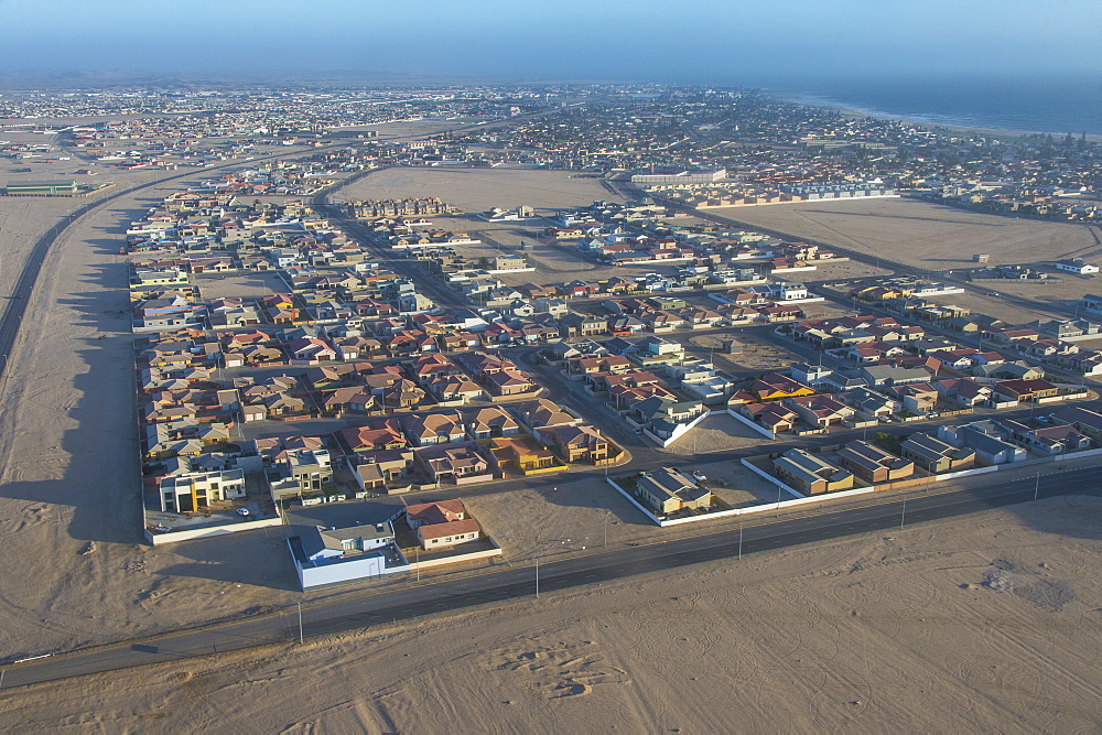 Aerial of Swakopmund, Namibia, Africa