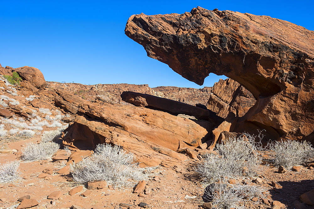 Interesting rock formation in Twyfelfontein, Namibia, Africa