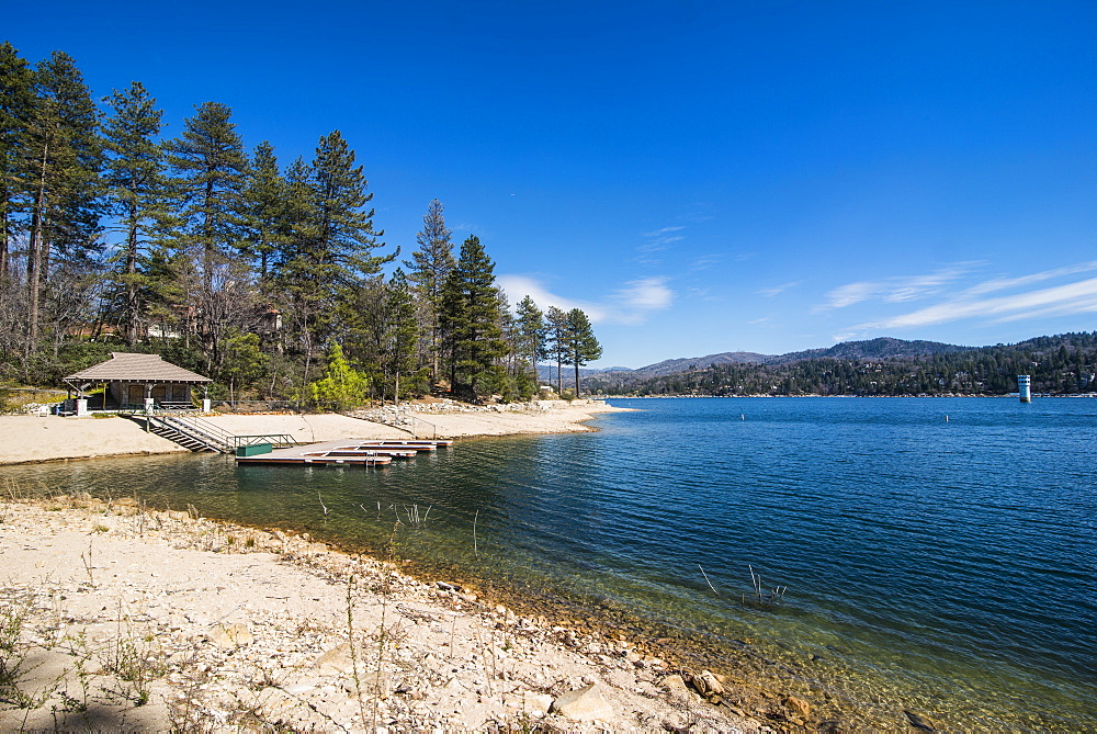 Shoreline of Lake Arrowhead, San Bernardino Mountains, California, United States of America, North America