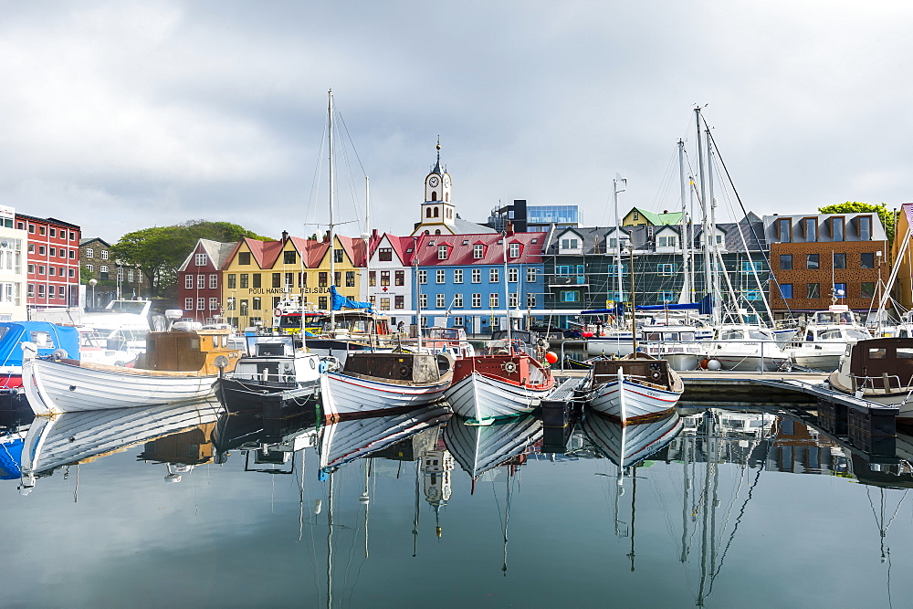 Harbour of Torshavn, capital of Faroe Islands, Streymoy, Faroe Islands, Denmark, Europe