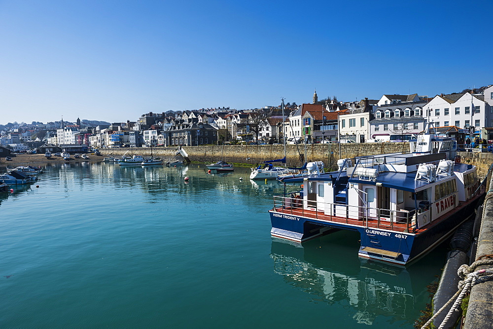 Seafront of Saint Peter Port, Guernsey, Channel Islands, United Kingdom, Europe 