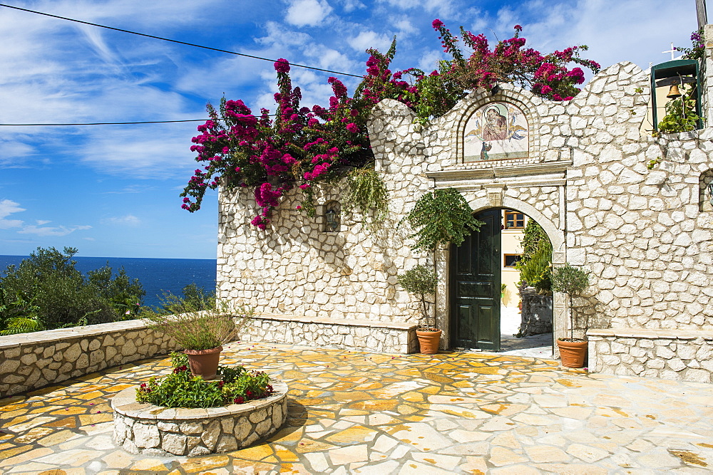 Monastery of Panagia Mirtiotissa, Corfu, Ionian islands, Greek Islands, Greece, Europe