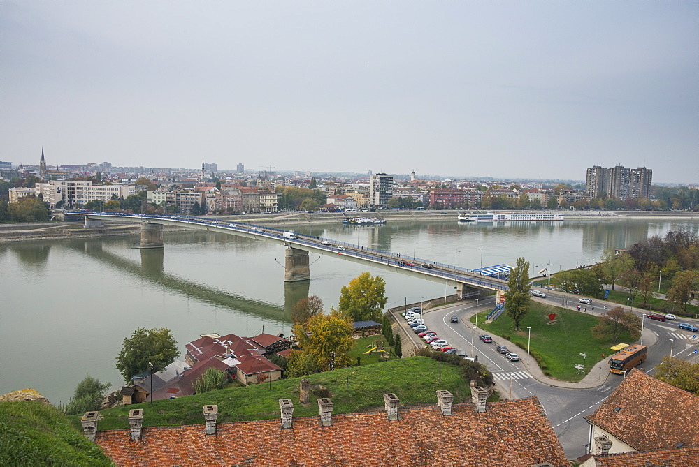 View over the River Danube from Kastel Fortress, Banja Luka, Serbia, Europe