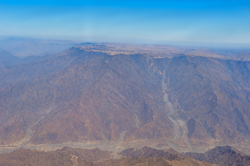 Aerial of the mountainous region around Abha, Saudi Arabia, Middle East