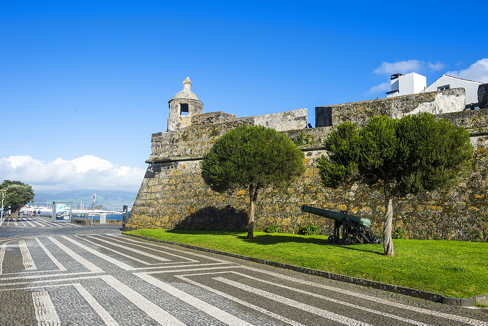 Castle of St. Blaise, the historic town of Ponta Delgada, Island of Sao Miguel, Azores, Portugal, Atlantic, Europe