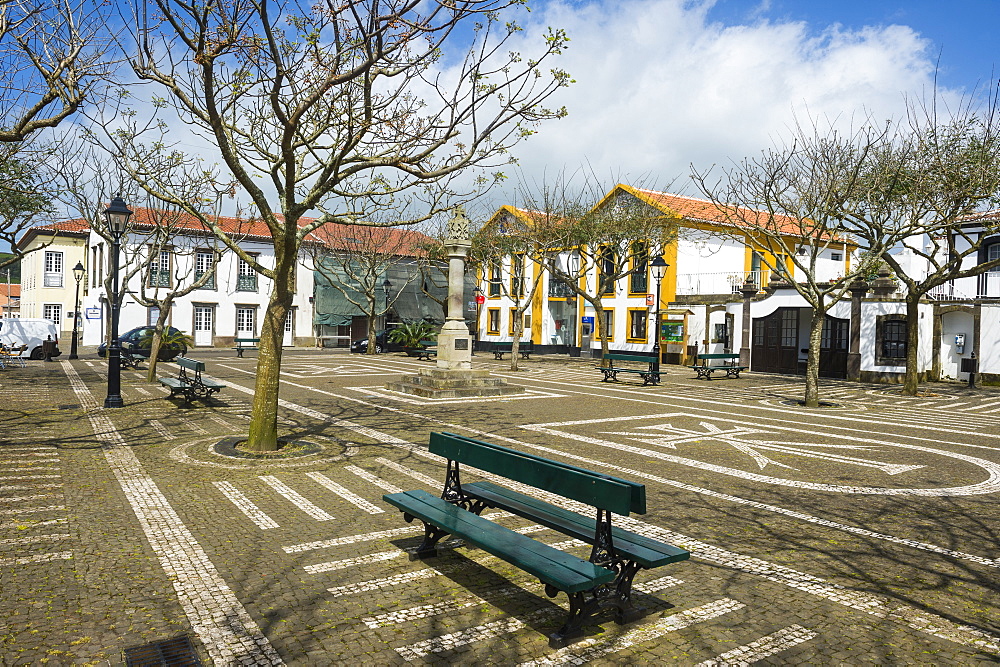 Town square of Sao Sebastiao, Island of Terceira, Azores, Portugal, Atlantic, Europe