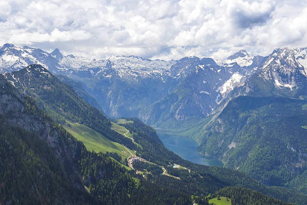 View over the Bavarian Alps from Kehlsteinhaus (Eagle Nest), Berchtesgaden, Bavaria, Germany, Europe