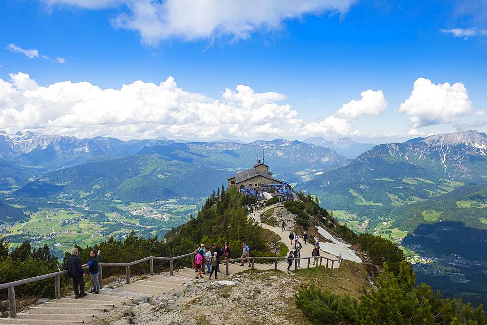 View over the Bavarian Alps from Kehlsteinhaus (Eagle Nest), Berchtesgaden, Bavaria, Germany, Europe