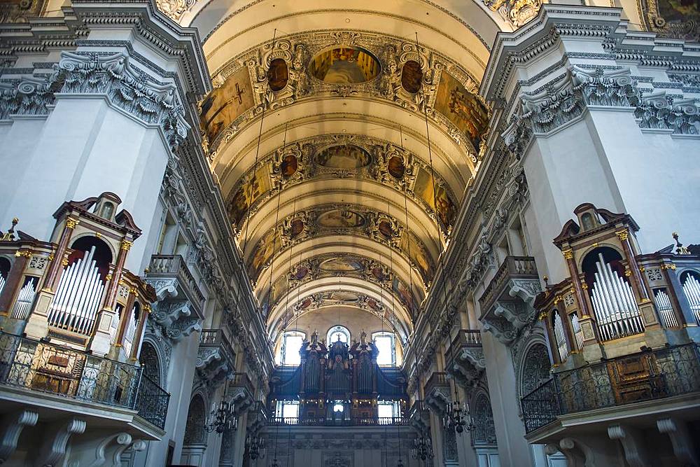 Interior of Salzburg Cathedral, Salzburg, Austria, Europe