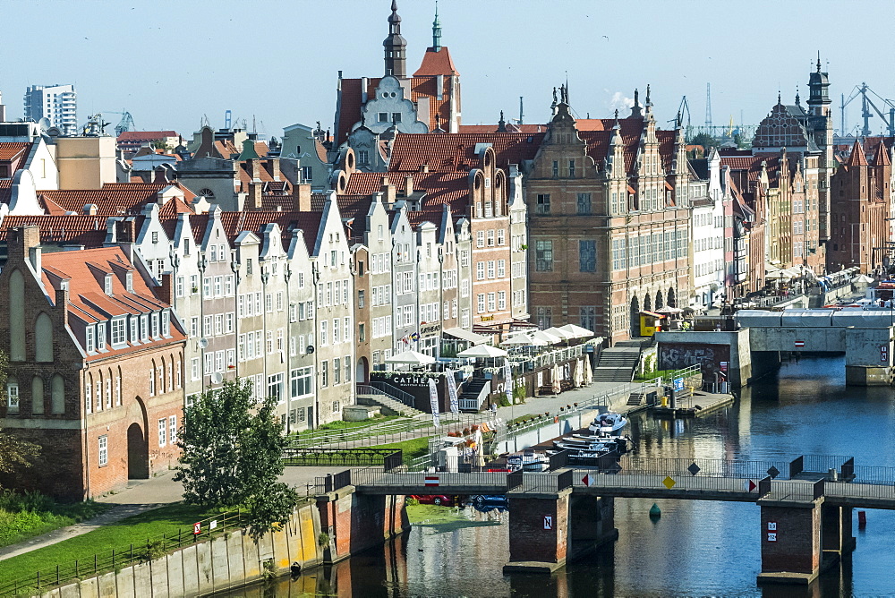 View over the old town center of Gdansk, Poland, Europe