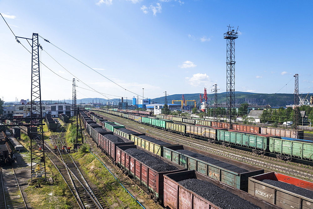 View over the Railway station in Murmansk, Russia, Europe