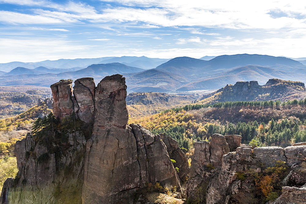 Kaleto Rock Fortress, view over the rock formations, Belogradchik, Bulgaria, Europe