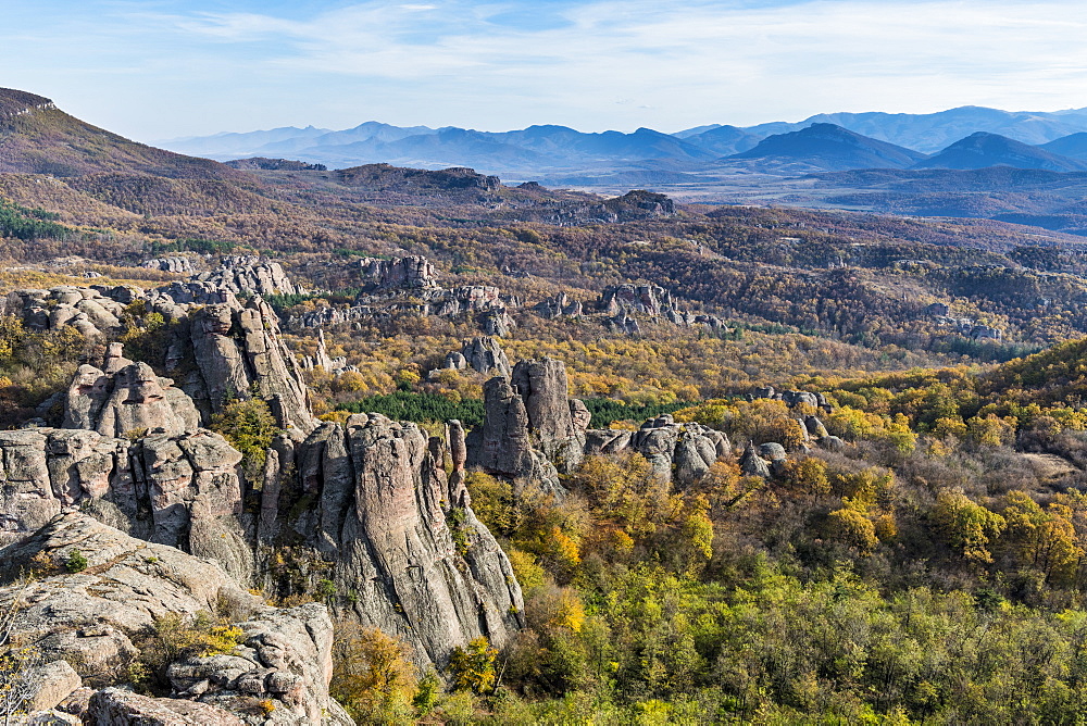 Kaleto Rock Fortress, view over the rock formations, Belogradchik, Bulgaria, Europe