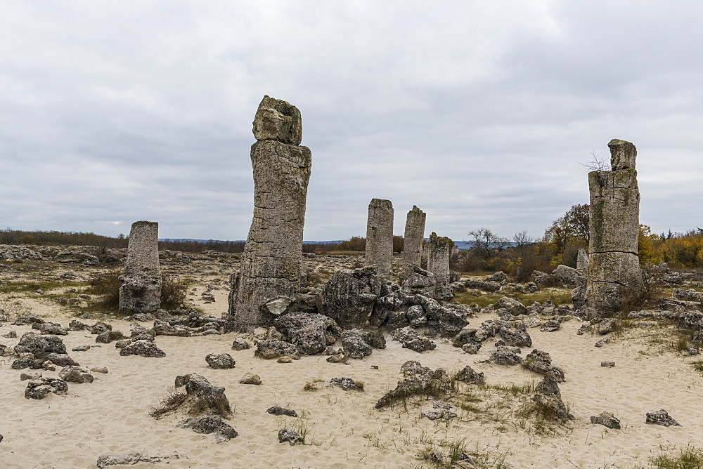 Stone desert Pobiti Kamani rock phenomenon, near Varna, Bulgaria, Europe