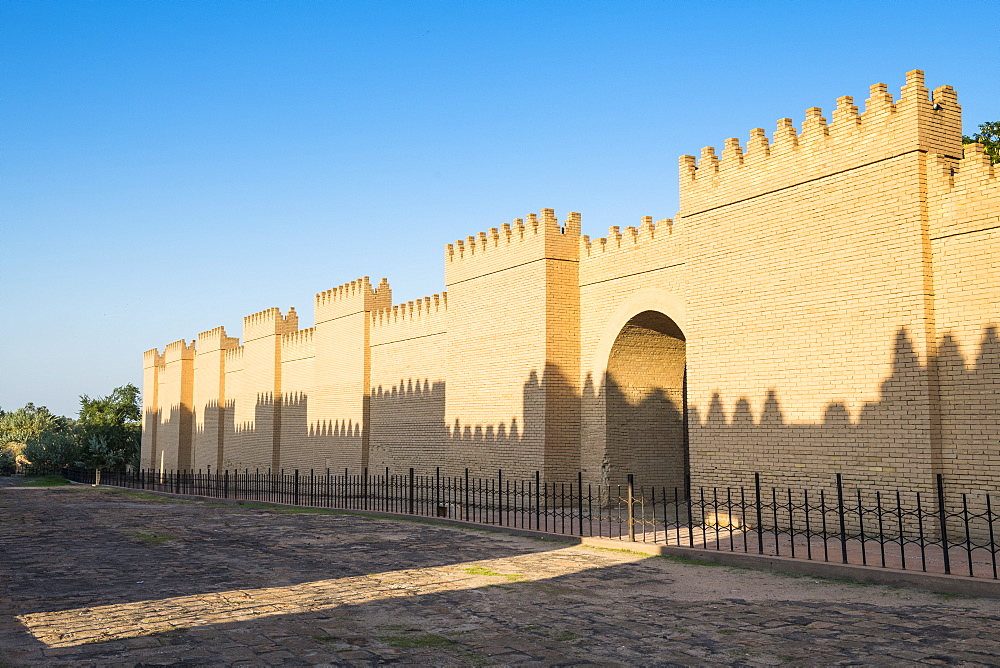 Reconstructed ruins of Babylon, Iraq, Middle East