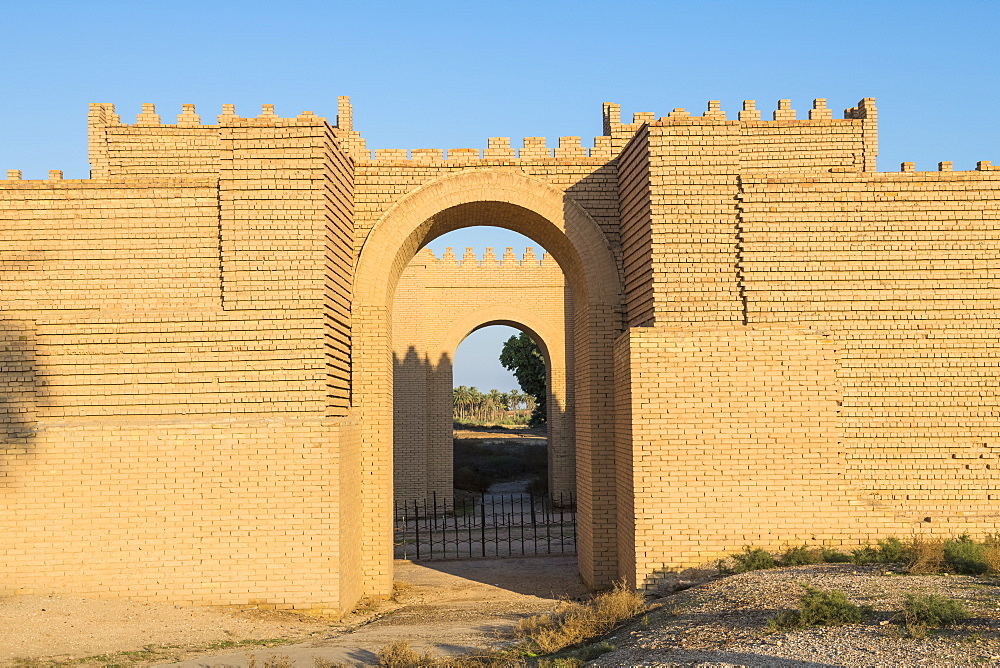 Reconstructed ruins of Babylon, Iraq, Middle East