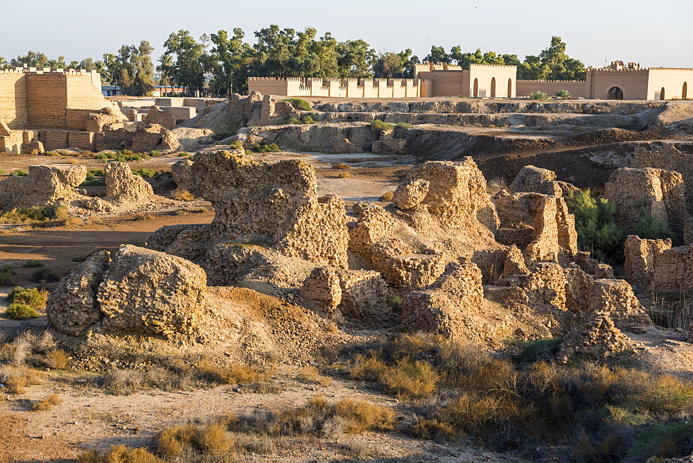 Old brick structures, Babylon, Iraq, Middle East