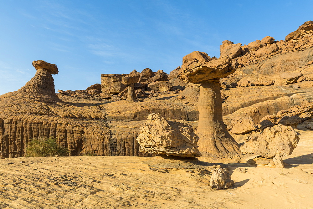 The mushroom rock formations, Ennedi Plateau, UNESCO World Heritage Site, Ennedi region, Chad, Africa