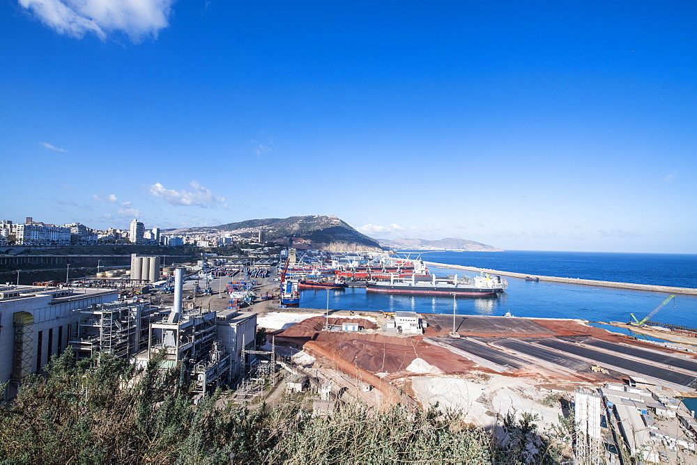 View over the harbour of Oran, Algeria, North Africa, Africa