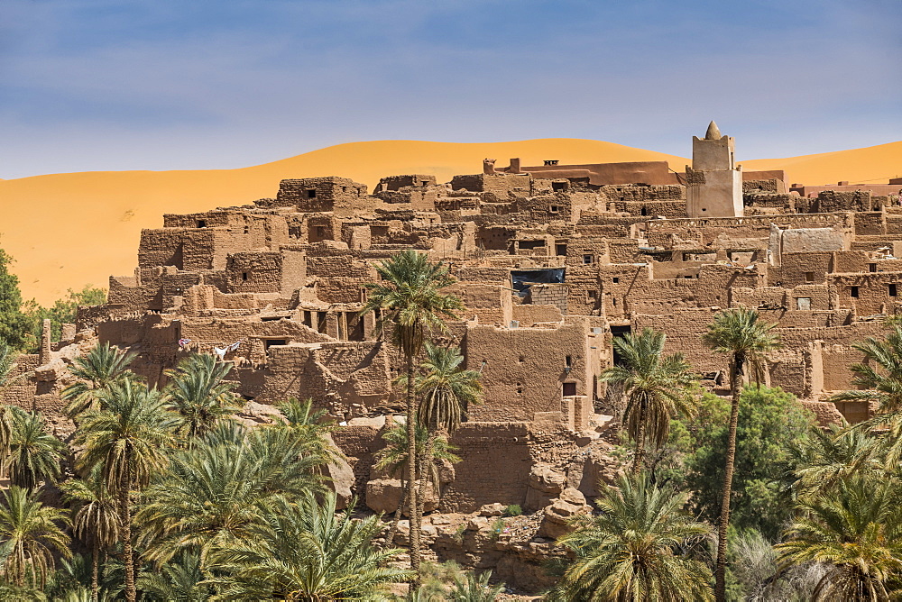 View over the Oasis of Taghit, western Algeria, North Africa, Africa