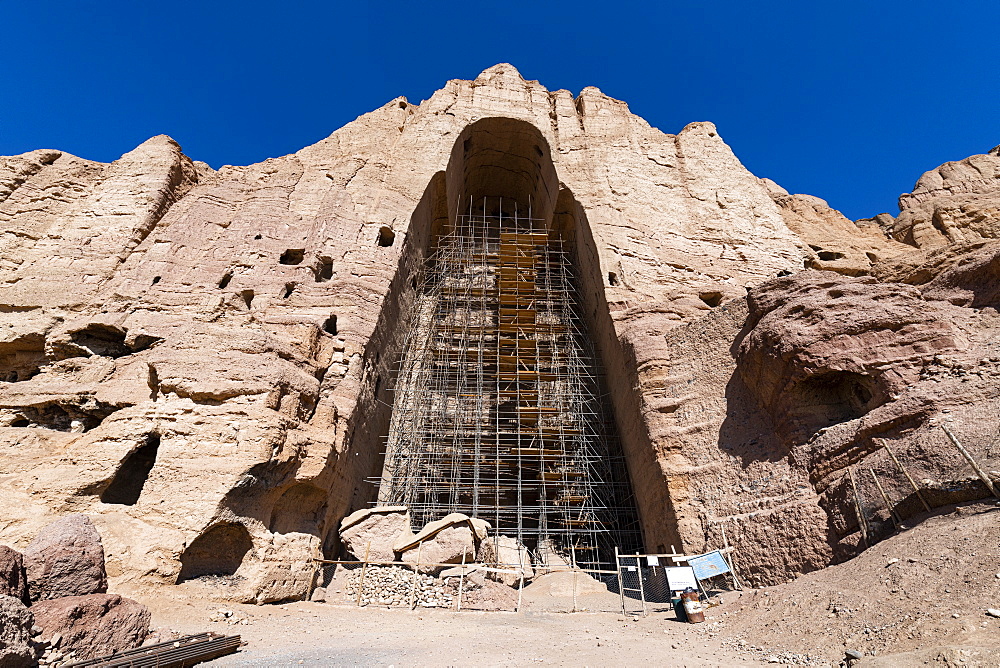 The site of the great Buddhas in Bamyan (Bamiyan), taken in 2019, post destruction, Afghanistan, Asia