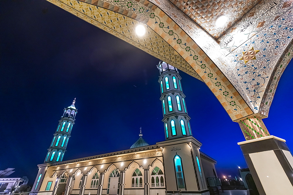 Grand Mosque Azno Mina at night, Kandahar, Afghanistan, Asia