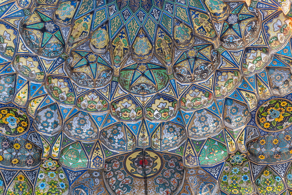 Beautiful artwork in the Ahmad Shah Durrani Mausoleum, Kandahar, Afghanistan, Asia