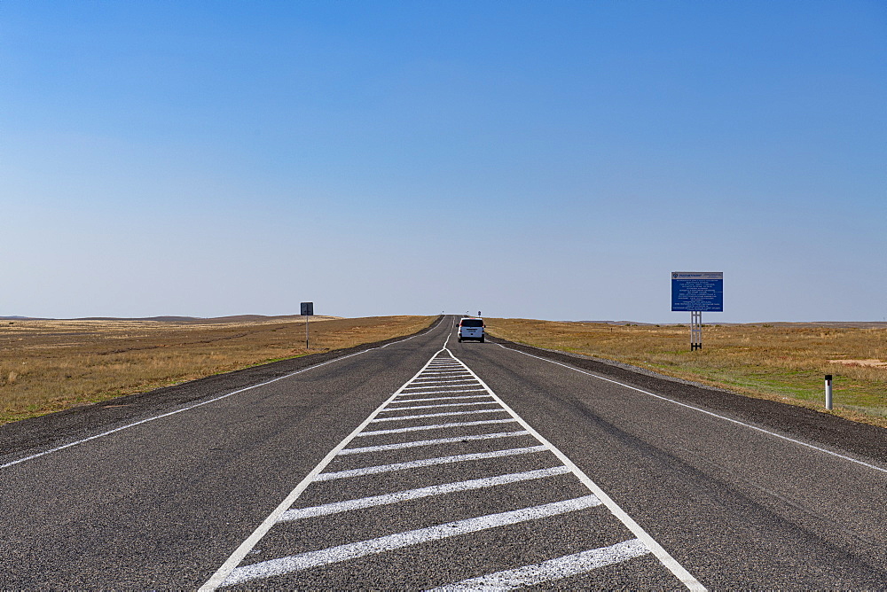 Road between Astrakhan and Elista, Astrakhan Oblast, Russia, Eurasia