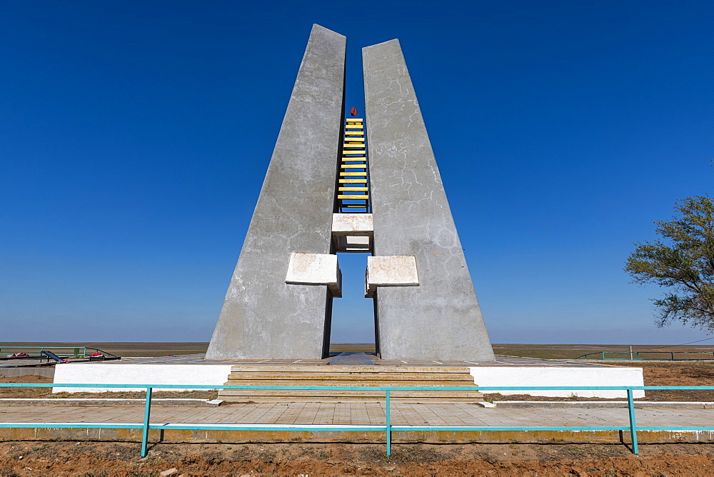 World War Two Monument in the plains of the Republic of Kalmykia, Russia, Eurasia