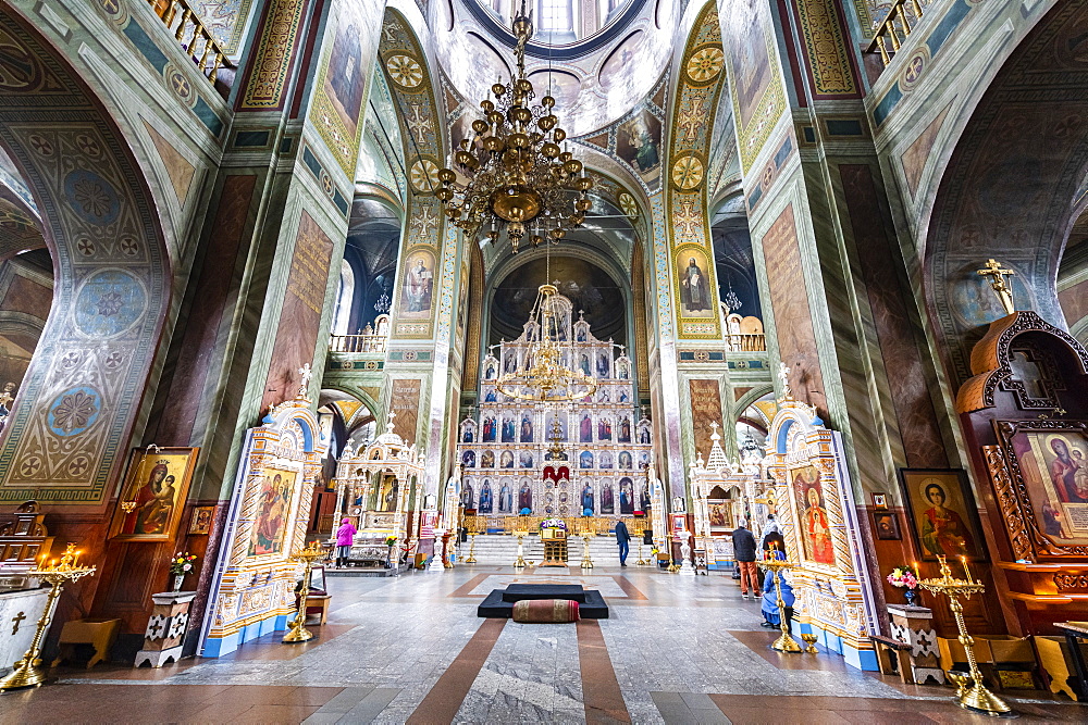 Interior of the Zadonskiy Monastery, Lipetsk Oblast, Russia, Eurasia