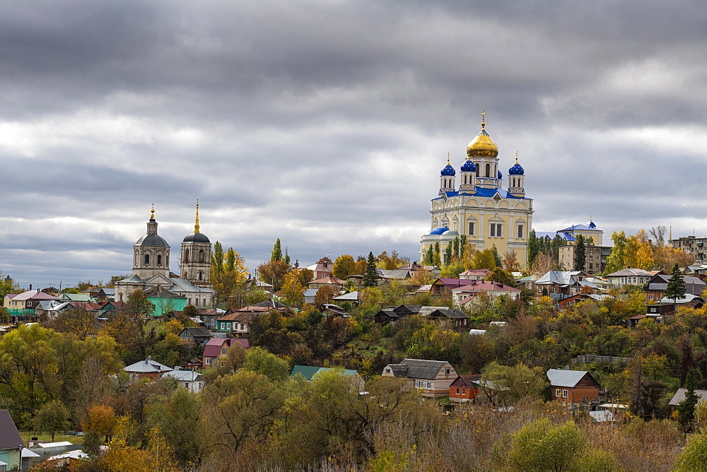 Yelets Cathedral overlooking the Bystraya Sosna River, Yelets, Lipetsk Oblast, Russia, Eurasia