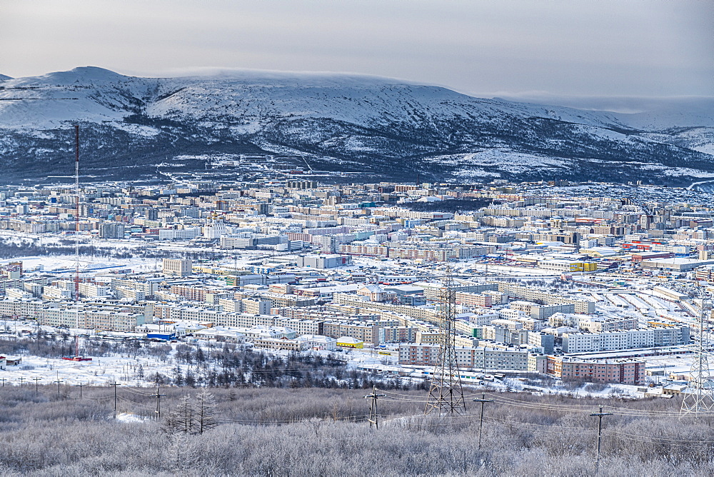 View over Magadan, Magadan Oblast, Russia, Eurasia