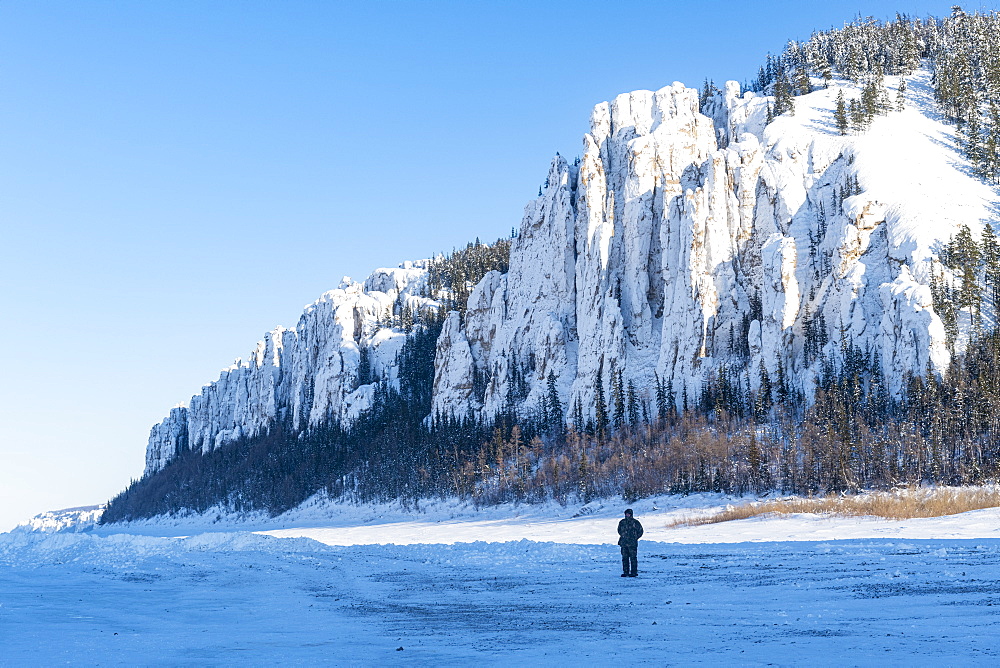 Lena Pillars at the Lena River, UNESCO World Heritage Site, Sakha Republic (Yakutia), Russia, Eurasia