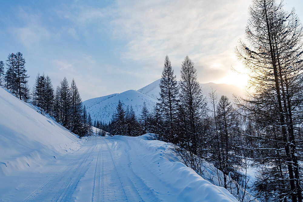 Road of Bones in the Suntar-Khayata mountain Range, Sakha Republic (Yakutia), Russia, Eurasia