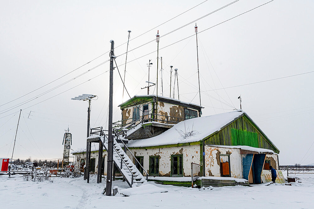 Old airport in Tomtor one of the cold spots on earth, Road of Bones, Sakha Republic (Yakutia), Russia, Eurasia