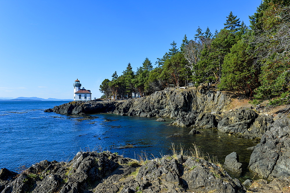 Lime Kiln Lighthouse, San Juan island, Washington State, United States of America, North America