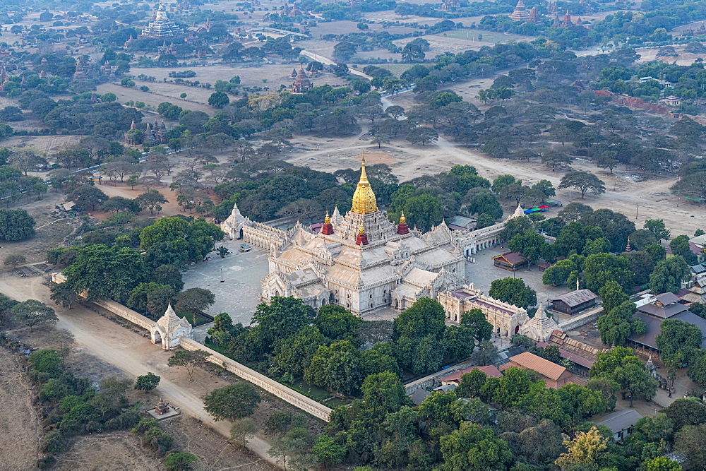 Aerial of the temples of Bagan (Pagan), Myanmar (Burma), Asia