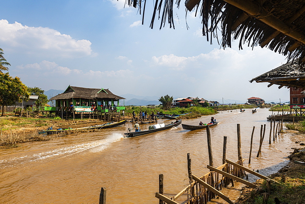 Stilt village on Inle Lake, Shan state, Myanmar (Burma), Asia