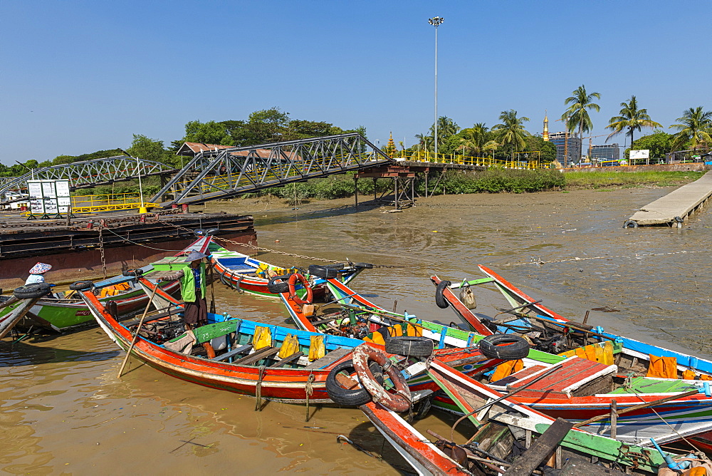 Harbor of Yangon (Rangoon), Myanmar (Burma), Asia