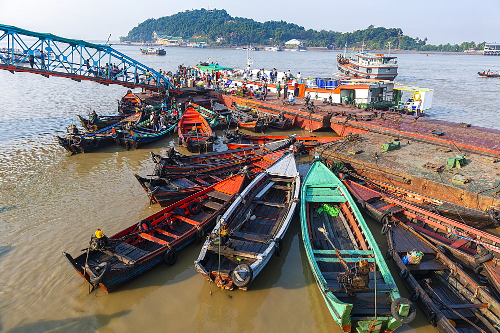 Fishing boats in the harbor of Myeik (Mergui), Myanmar (Burma), Asia