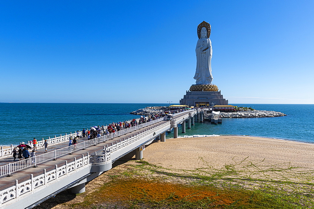 Giant Buddhist statue in the South Chinese Ocean, Nanshan Temple, Sanya, Hainan, China, Asia