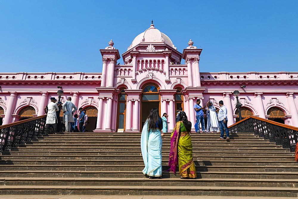 Entrance to the Pink Palace, Ahsan Manzil, Dhaka, Bangladesh, Asia