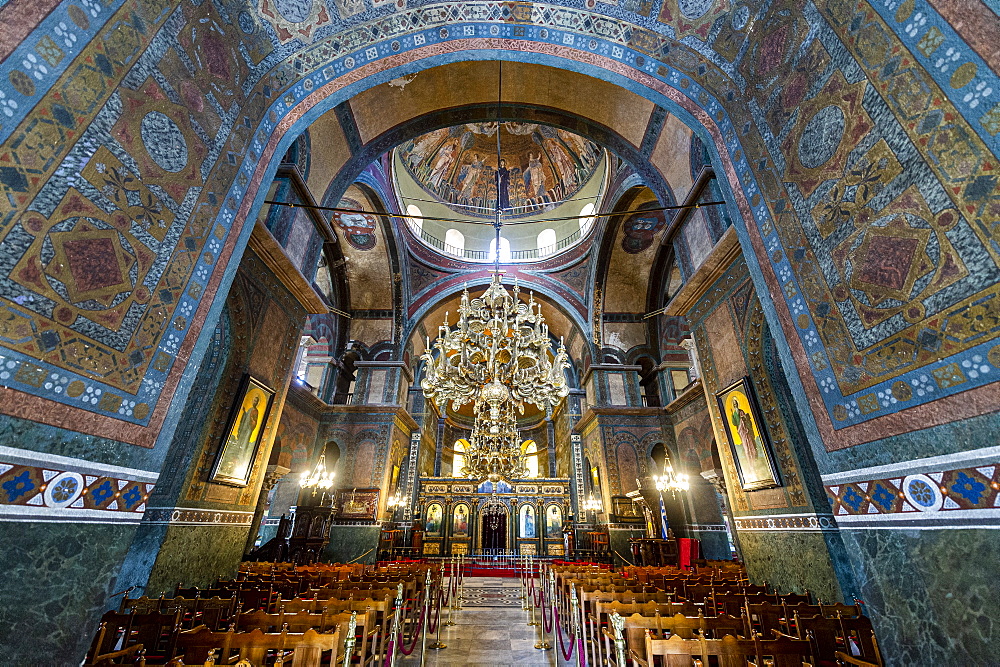 Interior of the Hagia Sophia church, UNESCO World Heritage Site, Thessaloniki, Greece, Europe